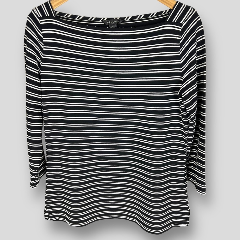 St John Striped Top, Square Neck.